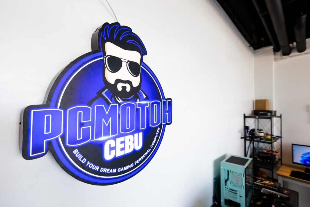 PCmotoh Cebu logo in the store